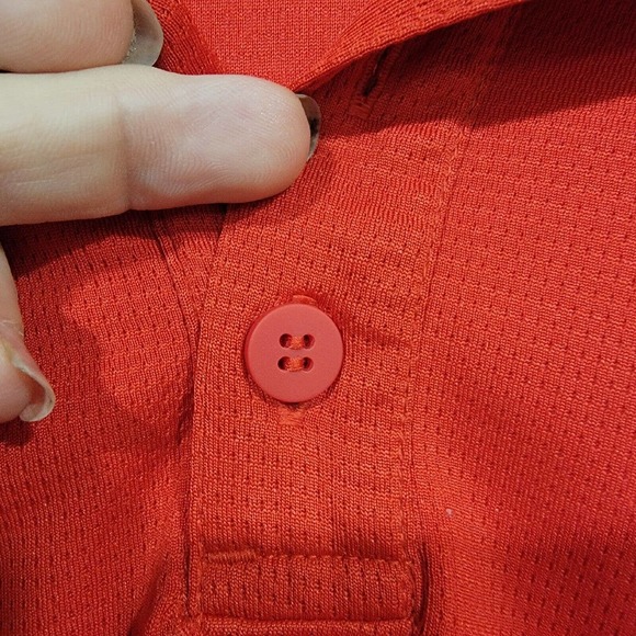 Adidas Aeroready Red Grey Lettering Short Sleeve Polo Size Medium OSU Golf - Picture 5 of 8